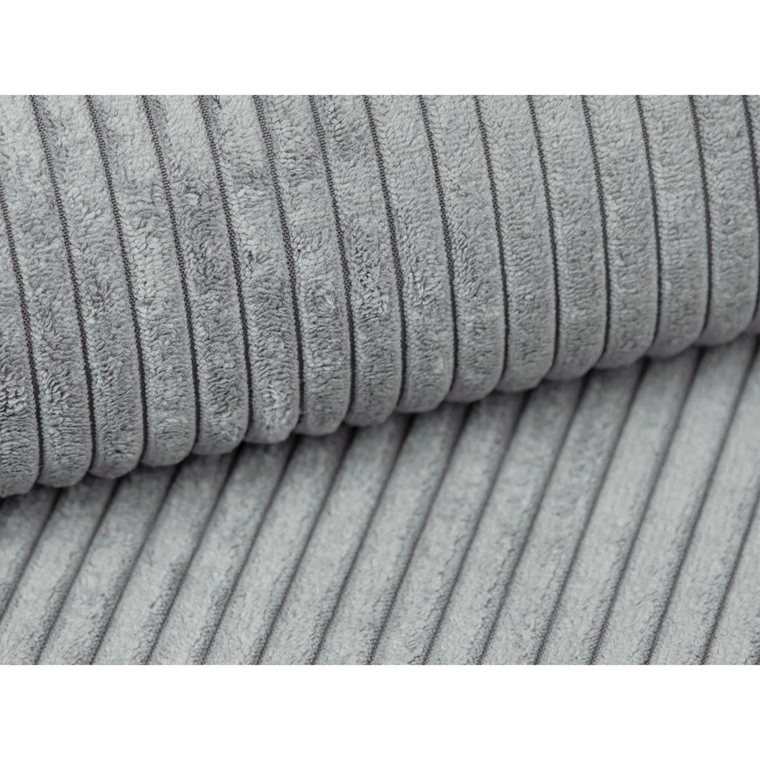 Campi Pouf aus Cord in Silber (Lincoln 84D), 90x90x40 cm von Cosmopolitan Design – Bild 4