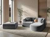 Campi Pouf aus Samt in Grau (Vogue 15), 90x90x40 cm von Cosmopolitan Design – Bild 2