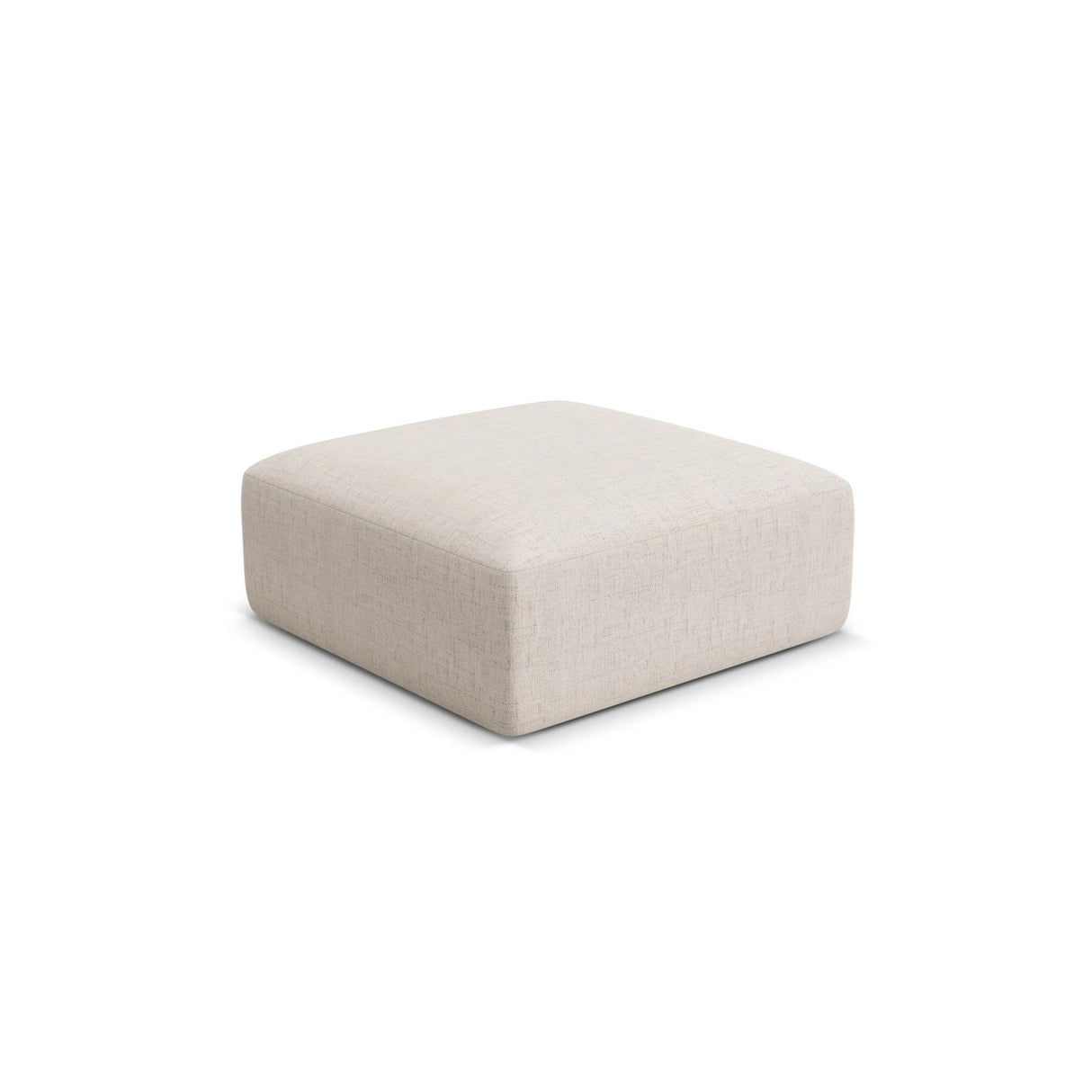 Campi Pouf aus Strukturierter Stoff in Hellbeige (Moly 02), 90x90x40 cm von Cosmopolitan Design – Bild 3
