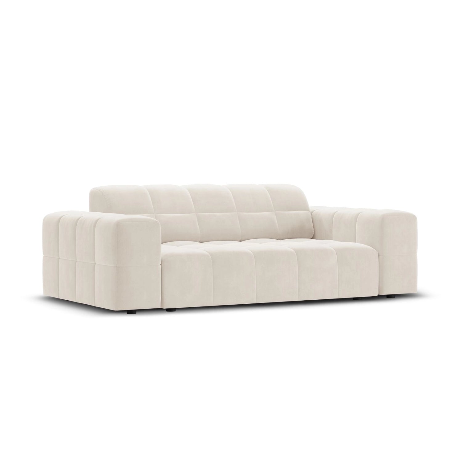 Chicago 2-Sitzer Sofa aus Samt in Hellbeige (Bluvel 22), 175x102x70 cm von Cosmopolitan Design – Bild 4