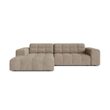 Chicago 3-Sitzer Ecksofa, Linke Seite, aus Chenille in Dunkelbeige (Eden 4 Beige), 234x167 cm von Cosmopolitan Design – Bild 1