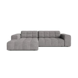 Chicago 3-Sitzer Ecksofa, Linke Seite, aus Chenille in Hellgrau (Eden 18 Grey), 234x167 cm von Cosmopolitan Design – Bild 1