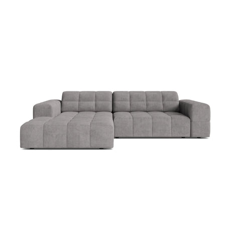 Chicago 3-Sitzer Ecksofa, Linke Seite, aus Chenille in Hellgrau (Eden 18 Grey), 234x167 cm von Cosmopolitan Design – Bild 1