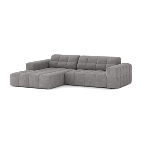 Chicago 3-Sitzer Ecksofa, Linke Seite, aus Chenille in Hellgrau (Eden 18 Grey), 234x167 cm von Cosmopolitan Design – Bild 3