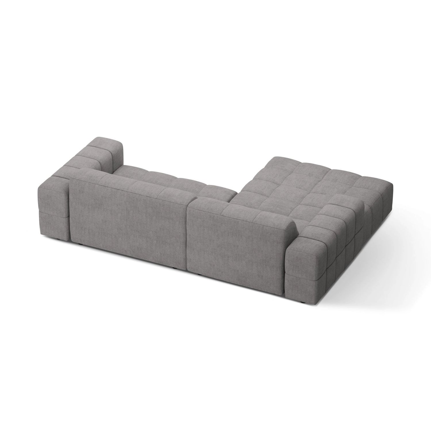 Chicago 3-Sitzer Ecksofa, Linke Seite, aus Chenille in Hellgrau (Eden 18 Grey), 234x167 cm von Cosmopolitan Design – Bild 4