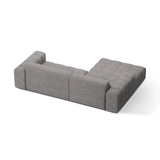 Chicago 3-Sitzer Ecksofa, Linke Seite, aus Chenille in Hellgrau (Eden 18 Grey), 234x167 cm von Cosmopolitan Design – Bild 4