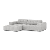 Chicago 3-Sitzer Ecksofa, Linke Seite, aus Chenille in Silber (Eden 17 Silver), 234x167 cm von Cosmopolitan Design – Bild 3