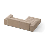 Chicago 3-Sitzer Ecksofa, Linke Seite, aus Samt in Beige (Venus 2928), 234x167 cm von Cosmopolitan Design – Bild 3