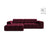 Chicago 3-Sitzer Ecksofa, Linke Seite, aus Samt in Burgund (Venus 2932), 234x167 cm von Cosmopolitan Design – Bild 1