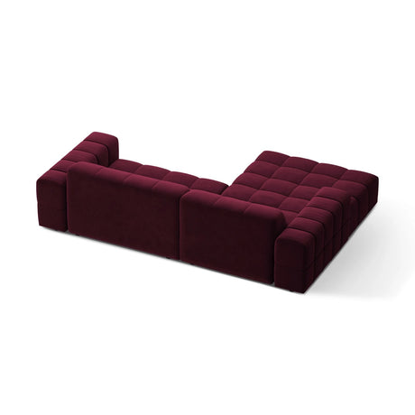 Chicago 3-Sitzer Ecksofa, Linke Seite, aus Samt in Burgund (Venus 2932), 234x167 cm von Cosmopolitan Design – Bild 3