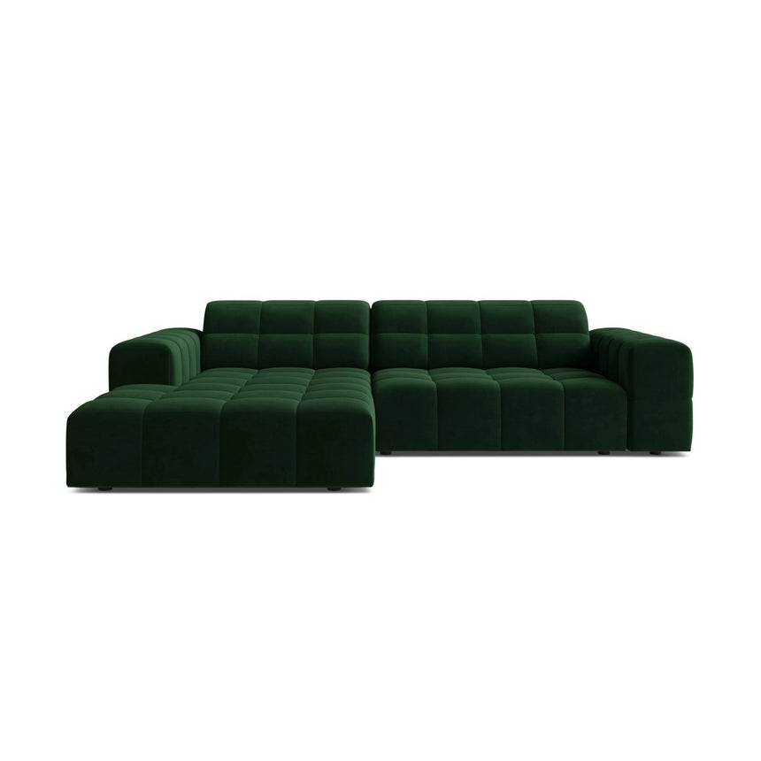 Chicago 3-Sitzer Ecksofa, Linke Seite, aus Samt in Flaschengrün (Bluvel 78), 234x167 cm von Cosmopolitan Design – Bild 1