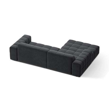 Chicago 3-Sitzer Ecksofa, Linke Seite, aus Samt in Grau (Bluvel 14), 234x167 cm von Cosmopolitan Design – Bild 4