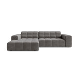 Chicago 3-Sitzer Ecksofa, Linke Seite, aus Samt in Hellgrau (Bluvel 13), 234x167 cm von Cosmopolitan Design – Bild 1