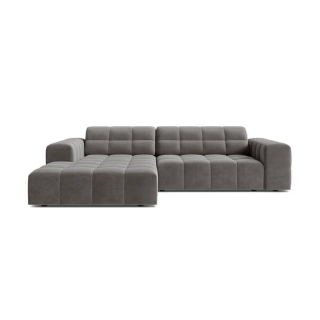 Chicago 3-Sitzer Ecksofa, Linke Seite, aus Samt in Hellgrau (Bluvel 13), 234x167 cm von Cosmopolitan Design – Bild 1