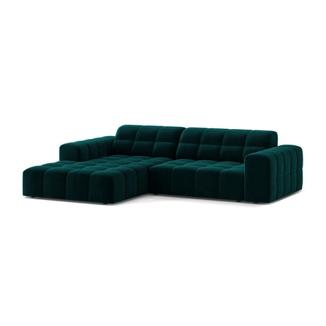 Chicago 3-Sitzer Ecksofa, Linke Seite, aus Samt in Tiefes Petrol (Venus 2911), 234x167 cm von Cosmopolitan Design – Bild 2