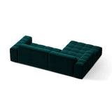 Chicago 3-Sitzer Ecksofa, Linke Seite, aus Samt in Tiefes Petrol (Venus 2911), 234x167 cm von Cosmopolitan Design – Bild 3