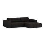 Chicago 3-Sitzer Ecksofa, Rechte Seite, aus Chenille in Anthrazit (Eden 21 Black), 234x167 cm von Cosmopolitan Design – Bild 3