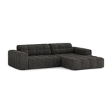 Chicago 3-Sitzer Ecksofa, Rechte Seite, aus Chenille in Dunkelgrau (Eden 20 Graphite), 234x167 cm von Cosmopolitan Design – Bild 3