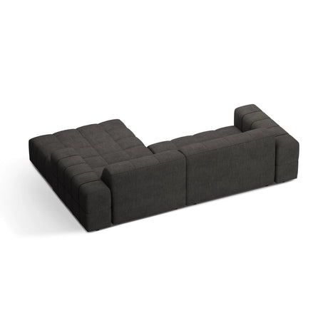 Chicago 3-Sitzer Ecksofa, Rechte Seite, aus Chenille in Dunkelgrau (Eden 20 Graphite), 234x167 cm von Cosmopolitan Design – Bild 4