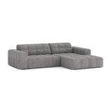 Chicago 3-Sitzer Ecksofa, Rechte Seite, aus Chenille in Hellgrau (Eden 18 Grey), 234x167 cm von Cosmopolitan Design – Bild 3