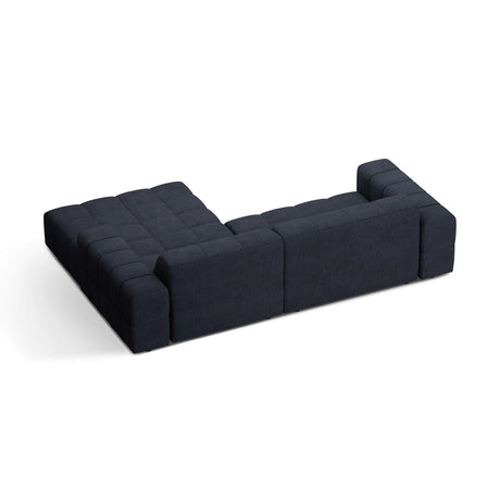 Chicago 3-Sitzer Ecksofa, Rechte Seite, aus Chenille in Marineblau (Eden 16 Deep Blue), 234x167 cm von Cosmopolitan Design – Bild 4