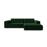 Chicago 3-Sitzer Ecksofa, Rechte Seite, aus Samt in Flaschengrün (Bluvel 78), 234x167 cm von Cosmopolitan Design – Bild 1