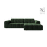 Chicago 3-Sitzer Ecksofa, Rechte Seite, aus Samt in Flaschengrün (Venus 2940), 234x167 cm von Cosmopolitan Design – Bild 1