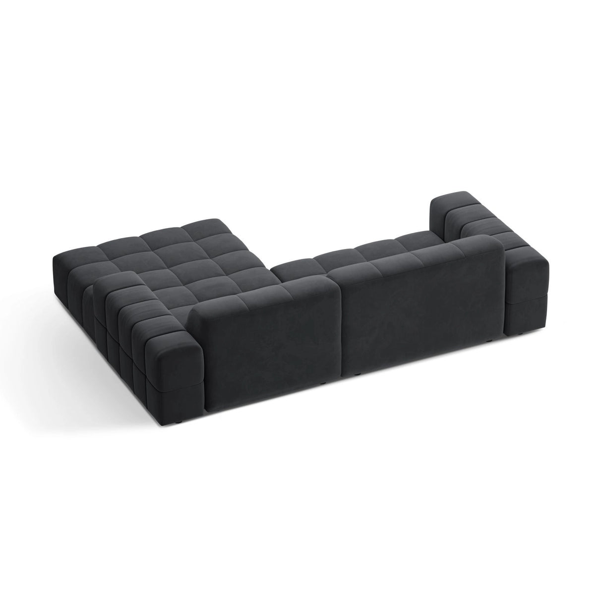 Chicago 3-Sitzer Ecksofa, Rechte Seite, aus Samt in Grau (Bluvel 14), 234x167 cm von Cosmopolitan Design – Bild 4