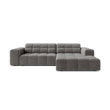 Chicago 3-Sitzer Ecksofa, Rechte Seite, aus Samt in Hellgrau (Bluvel 13), 234x167 cm von Cosmopolitan Design – Bild 1