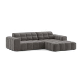 Chicago 3-Sitzer Ecksofa, Rechte Seite, aus Samt in Hellgrau (Bluvel 13), 234x167 cm von Cosmopolitan Design – Bild 3