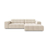 Chicago 3-Sitzer Ecksofa, Rechte Seite, aus Samt in Leichtes Beige (Bluvel 22), 234x167 cm von Cosmopolitan Design – Bild 1