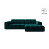 Chicago 3-Sitzer Ecksofa, Rechte Seite, aus Samt in Tiefes Petrol (Venus 2911), 234x167 cm von Cosmopolitan Design – Bild 1