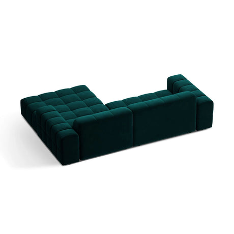 Chicago 3-Sitzer Ecksofa, Rechte Seite, aus Samt in Tiefes Petrol (Venus 2911), 234x167 cm von Cosmopolitan Design – Bild 3