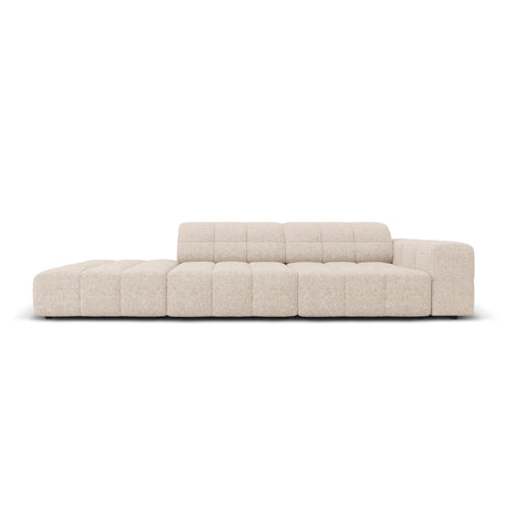Chicago 3-Sitzer Sofa, Linksseitig, aus Chenille in Beige (Haga 30), Beine aus Schwarzes Plastik, 262x102x70 cm von Cosmopolitan Design – Bild 1
