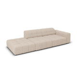 Chicago 3-Sitzer Sofa, Linksseitig, aus Chenille in Beige (Haga 30), Beine aus Schwarzes Plastik, 262x102x70 cm von Cosmopolitan Design – Bild 4