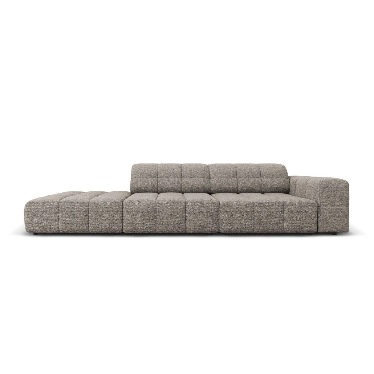 Chicago 3-Sitzer Sofa, Linksseitig, aus Chenille in Grau (Haga 16), Beine aus Schwarzes Plastik, 262x102x70 cm von Cosmopolitan Design – Bild 1