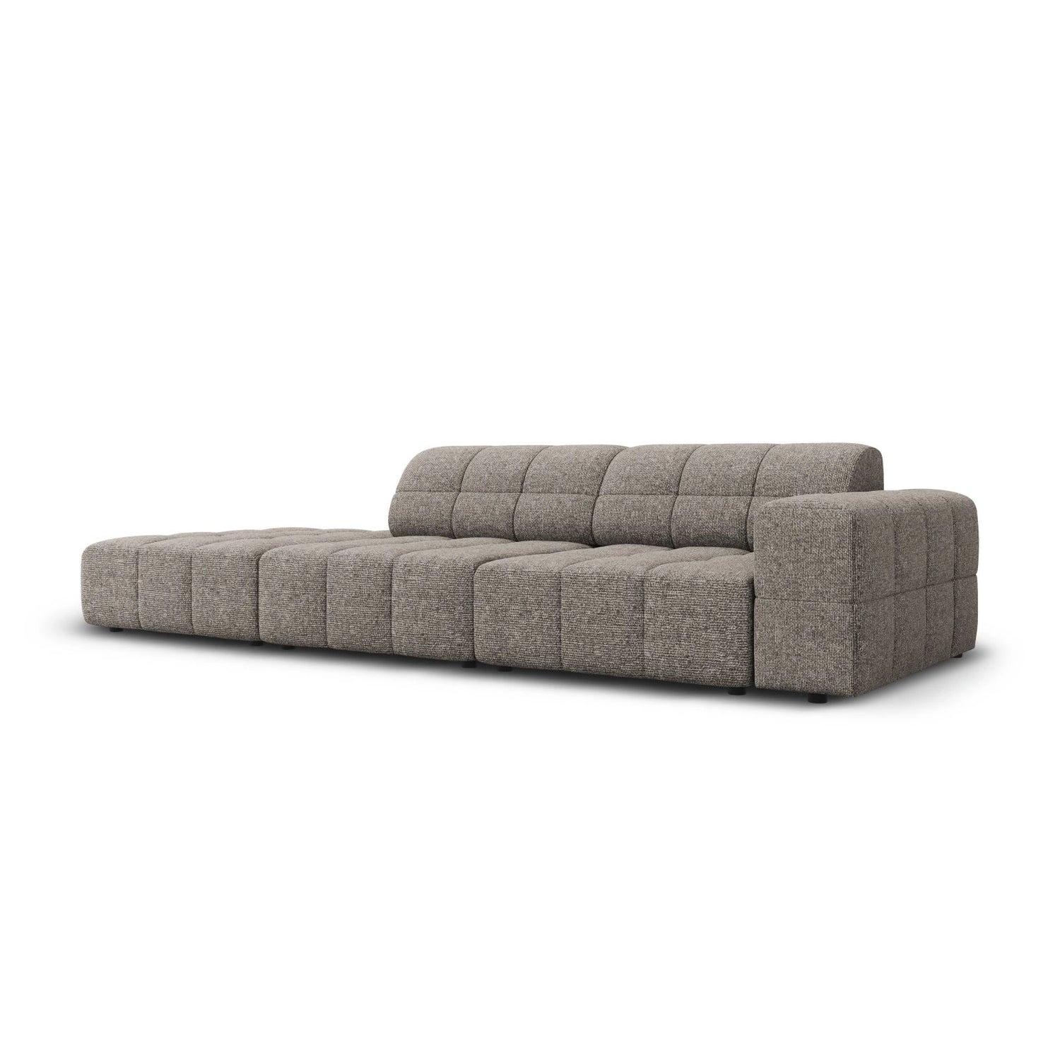 Chicago 3-Sitzer Sofa, Linksseitig, aus Chenille in Grau (Haga 16), Beine aus Schwarzes Plastik, 262x102x70 cm von Cosmopolitan Design – Bild 3