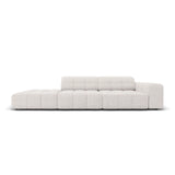 Chicago 3-Sitzer Sofa, Linksseitig, aus Chenille in Hellgrau (Haga 06), Beine aus Schwarzes Plastik, 262x102x70 cm von Cosmopolitan Design – Bild 1