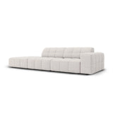 Chicago 3-Sitzer Sofa, Linksseitig, aus Chenille in Hellgrau (Haga 06), Beine aus Schwarzes Plastik, 262x102x70 cm von Cosmopolitan Design – Bild 3