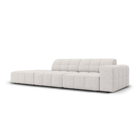 Chicago 3-Sitzer Sofa, Linksseitig, aus Chenille in Hellgrau (Haga 06), Beine aus Schwarzes Plastik, 262x102x70 cm von Cosmopolitan Design – Bild 3