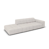 Chicago 3-Sitzer Sofa, Linksseitig, aus Chenille in Hellgrau (Haga 06), Beine aus Schwarzes Plastik, 262x102x70 cm von Cosmopolitan Design – Bild 4
