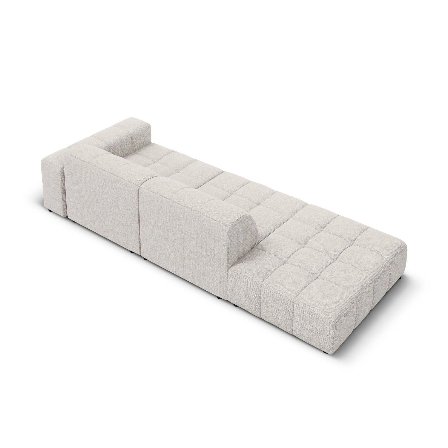 Chicago 3-Sitzer Sofa, Linksseitig, aus Chenille in Hellgrau (Haga 06), Beine aus Schwarzes Plastik, 262x102x70 cm von Cosmopolitan Design – Bild 5