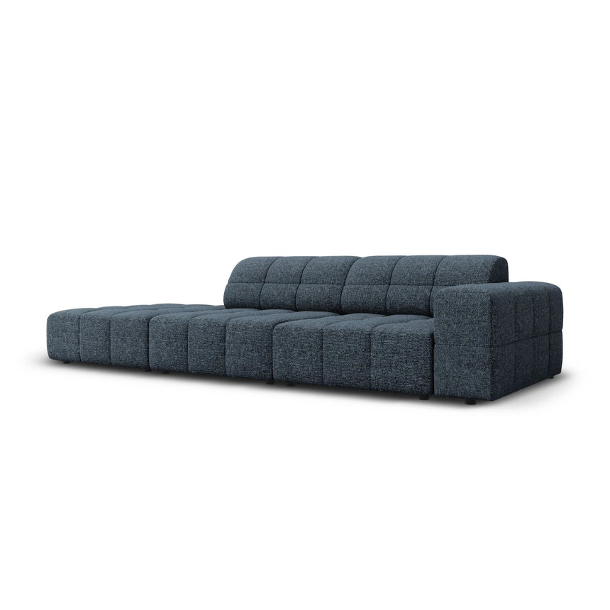 Chicago 3-Sitzer Sofa, Linksseitig, aus Chenille in Königsblau (Haga 86), Beine aus Schwarzes Plastik, 262x102x70 cm von Cosmopolitan Design – Bild 3