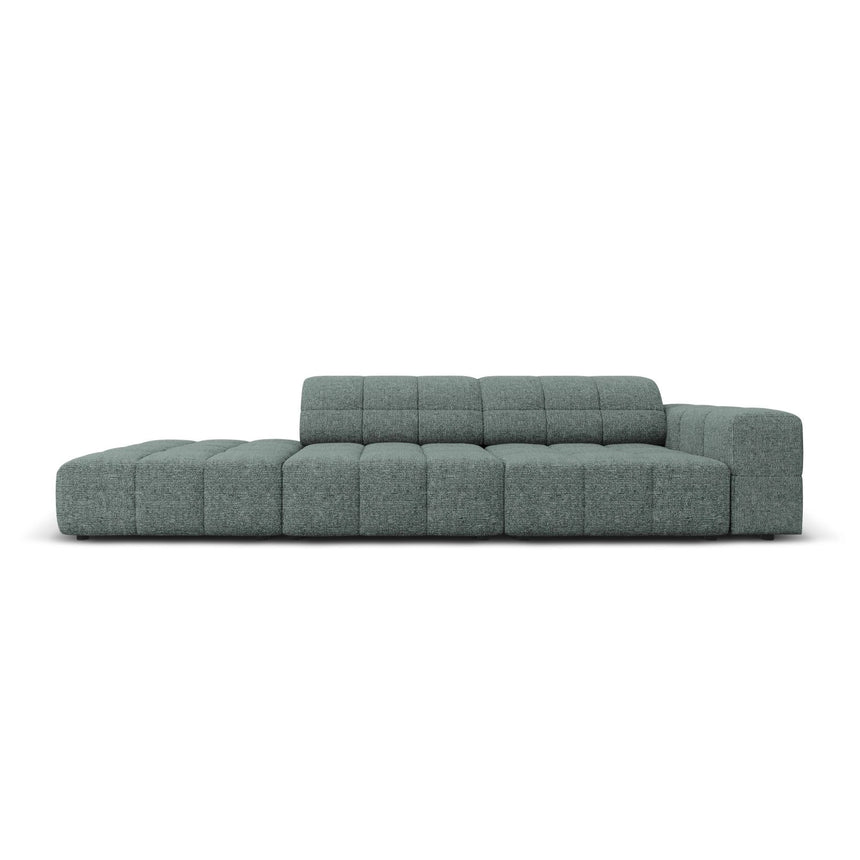 Chicago 3-Sitzer Sofa, Linksseitig, aus Chenille in Petrol (Haga 78), Beine aus Schwarzes Plastik, 262x102x70 cm von Cosmopolitan Design – Bild 1