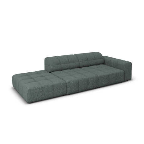 Chicago 3-Sitzer Sofa, Linksseitig, aus Chenille in Petrol (Haga 78), Beine aus Schwarzes Plastik, 262x102x70 cm von Cosmopolitan Design – Bild 4