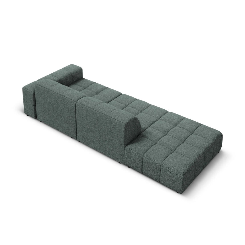 Chicago 3-Sitzer Sofa, Linksseitig, aus Chenille in Petrol (Haga 78), Beine aus Schwarzes Plastik, 262x102x70 cm von Cosmopolitan Design – Bild 5