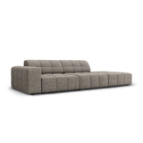 Chicago 3-Sitzer Sofa, Rechtsseitig, aus Chenille in Grau (Haga 16), Beine aus Schwarzes Plastik, 262x102x70 cm von Cosmopolitan Design – Bild 3