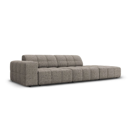 Chicago 3-Sitzer Sofa, Rechtsseitig, aus Chenille in Grau (Haga 16), Beine aus Schwarzes Plastik, 262x102x70 cm von Cosmopolitan Design – Bild 3