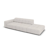 Chicago 3-Sitzer Sofa, Rechtsseitig, aus Chenille in Hellgrau (Haga 06), Beine aus Schwarzes Plastik, 262x102x70 cm von Cosmopolitan Design – Bild 4
