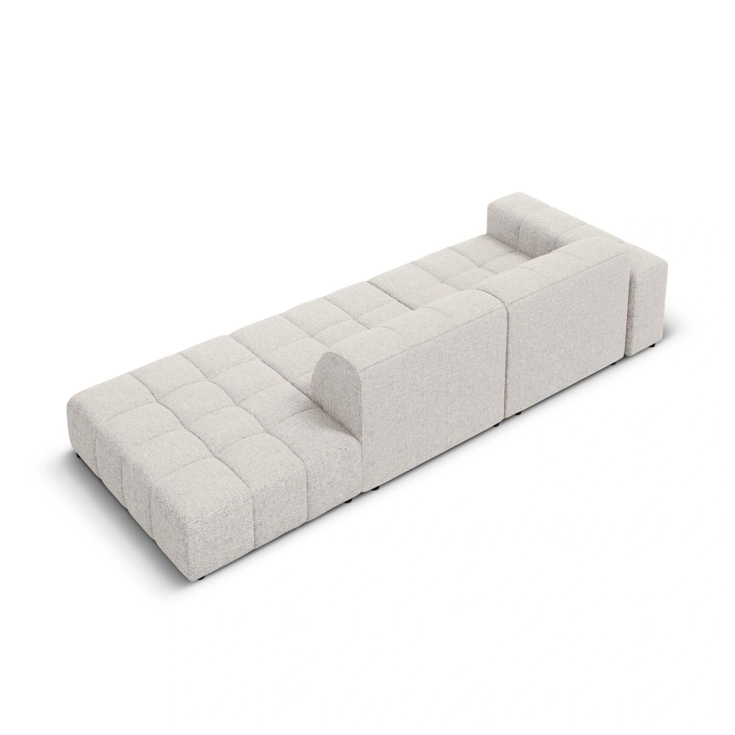Chicago 3-Sitzer Sofa, Rechtsseitig, aus Chenille in Hellgrau (Haga 06), Beine aus Schwarzes Plastik, 262x102x70 cm von Cosmopolitan Design – Bild 5